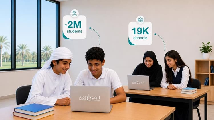 «ألف للتعليم» تقترب من إنجاز تاريخي بتسجيل مليوني طالب حول العالم